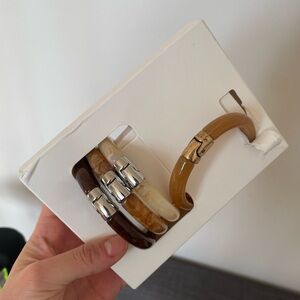 Zara Brown and Cream Bangle Set